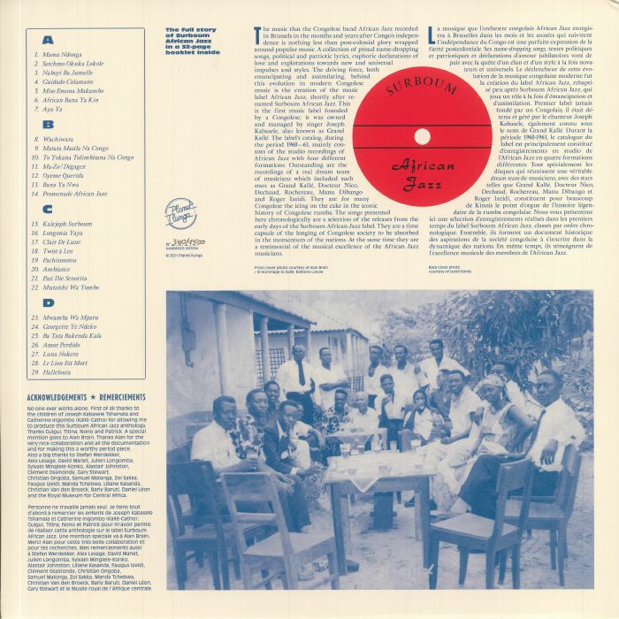 Various – Joseph Kabasele And The Creation of Surboum African Jazz 1960-1963 (2xLP, Planet Ilunga, 2025) back cover