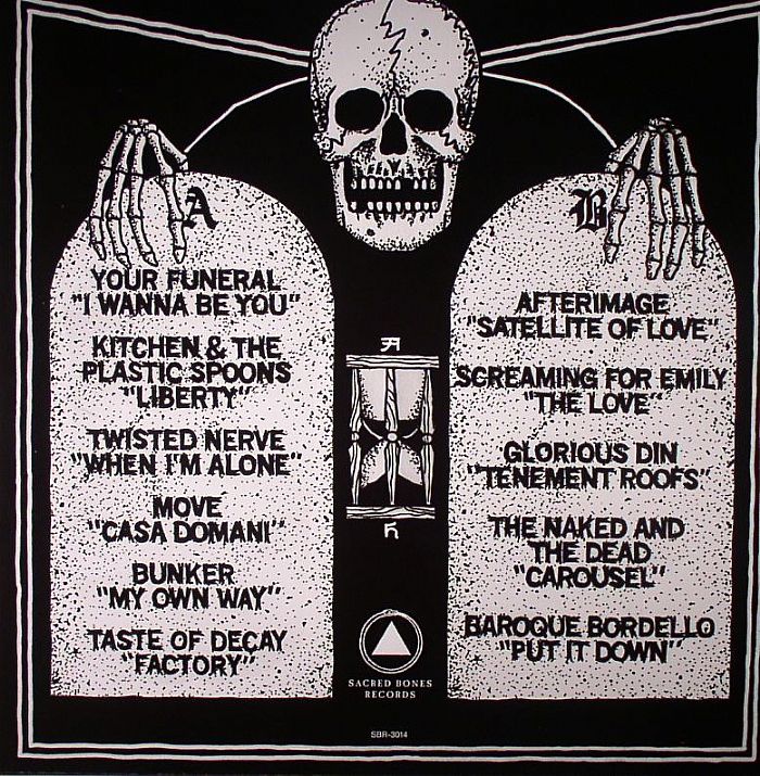 Various – Killed By Deathrock: Vol. 1 (LP, Shattered Bone, Sacred Bones Records, 2014) Back Cover