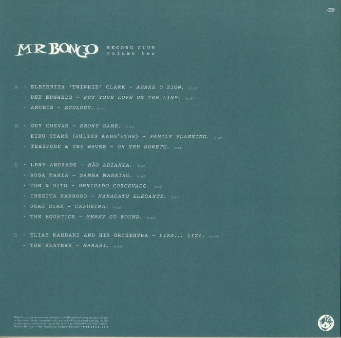 Various – Mr Bongo Record Club Volume Two (2xLP, Mr Bongo, 2021) back cover