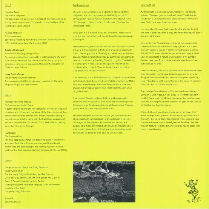 Various – New Traditions (LP, Wild Raver, 2025) Back Cover