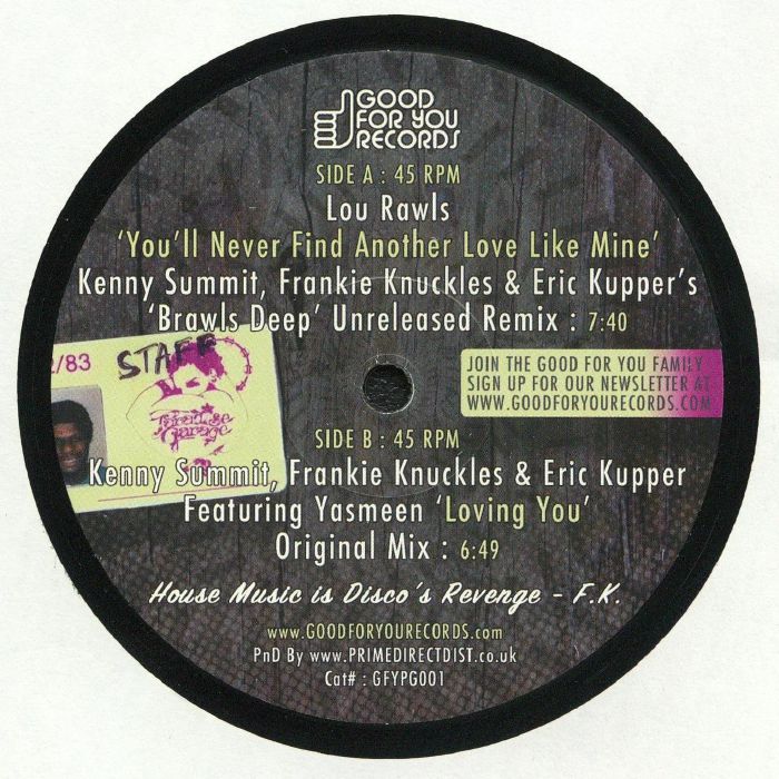 Various – Paradise Garage: Inspirations (12", Good For You Records, 2019) Front Cover