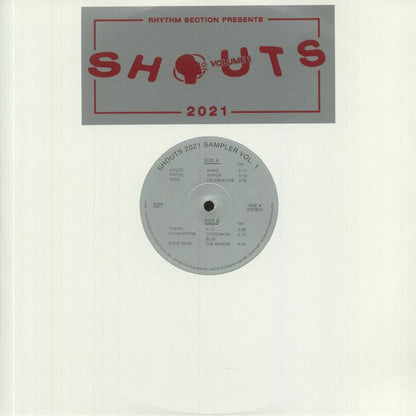 Various – Shouts 2021 Sampler Vol. I (12", Rhythm Section International, 2021) Front Cover