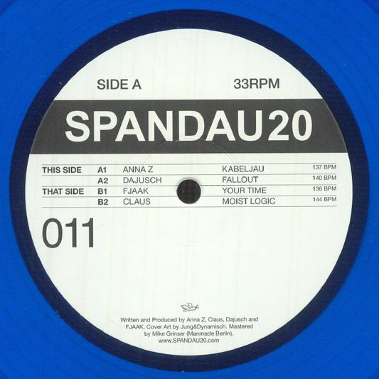 Various – SPANDAU20 011 (12", Blue, SPANDAU20, 2025) Front Cover