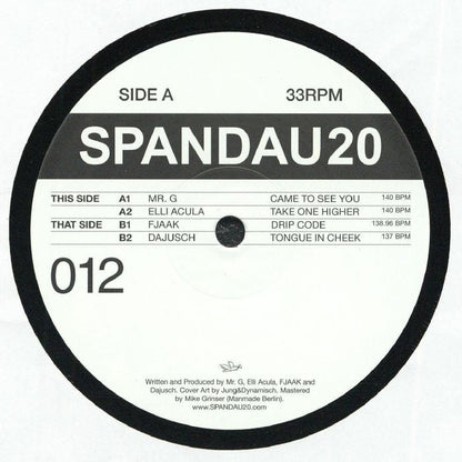 Various – SPANDAU20 012 (12", SPANDAU20, 2026) Front Cover
