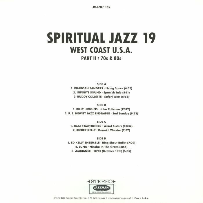 Various – Spiritual Jazz 19 – West Coast U.S.A. Part II : 70s & 80s (2xLP, 180 gr, Jazzman, 2026) Back Cover