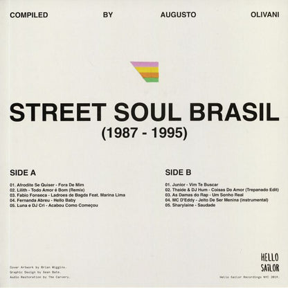 Various – Street Soul Brasil (1987 - 1995)  (LP, Hello Sailor Recordings, 2025) back cover