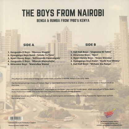 Various – The Boys From Nairobi: Benga And Rumba From 1980's Kenya (LP, No Wahala Sounds, 2021) Back Cover
