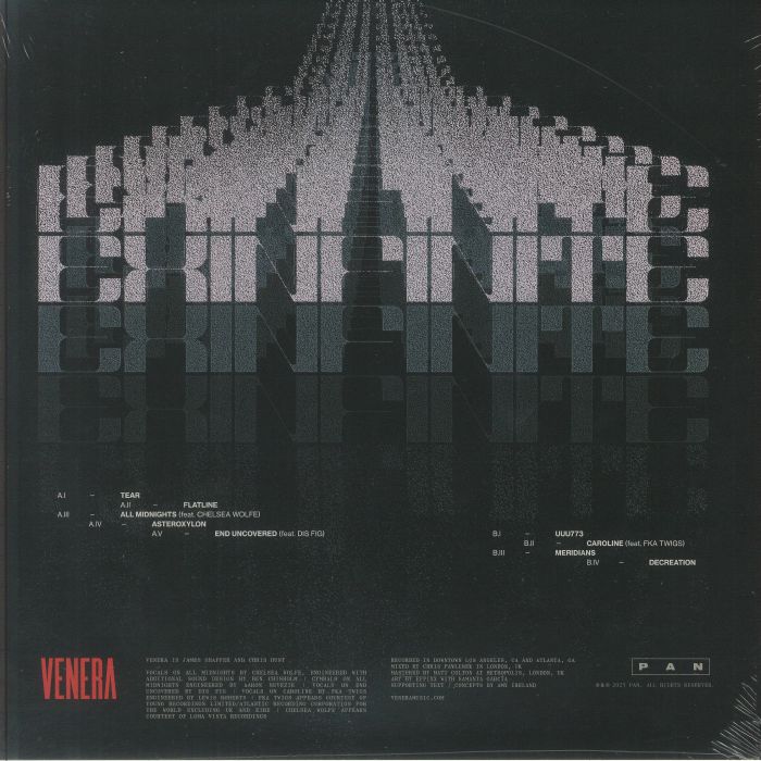 Venera – Exinfinite (LP, Pan, 2025) Back Cover