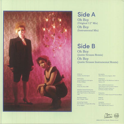 Venus II – Oh Boy (12", New Islands, 2025) Back Cover