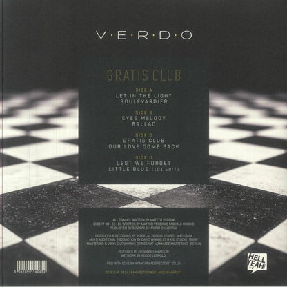 Verdo – Gratis Club (2xLP, Hell Yeah Recordings, 2026) Back Cover