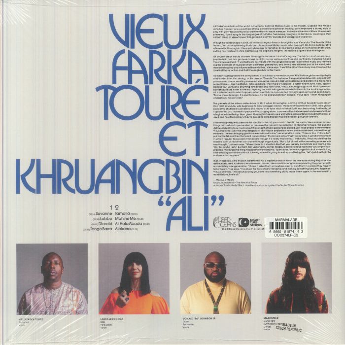 Vieux Farka Touré Et Khruangbin – Ali (LP, Marmalade, Dead Oceans, 2022) Back Cover