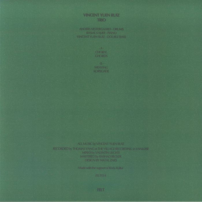 Vincent Yuen Ruiz – Trio (LP, FELT, 2026) Back Cover