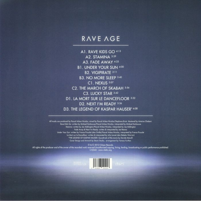 Vitalic – Rave Age (2xLP, [PIAS] Recordings, 2026) Back Cover