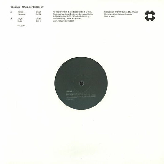Voorman – Character Builder EP (12", Stelus, 2026) Front Cover