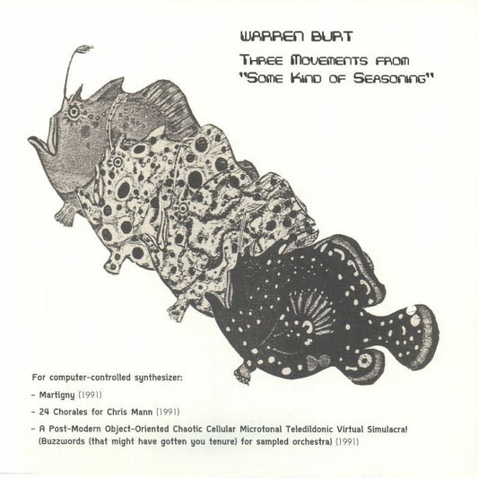 Warren Burt – Three Movements From Some Kind Of Seasoning (LP, insert, EM, 2026) Front Cover