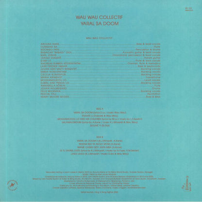 Wau Wau Collectif – Yaral Sa Doom (LP, 160g, Sahel Sounds, 2021) Back Cover