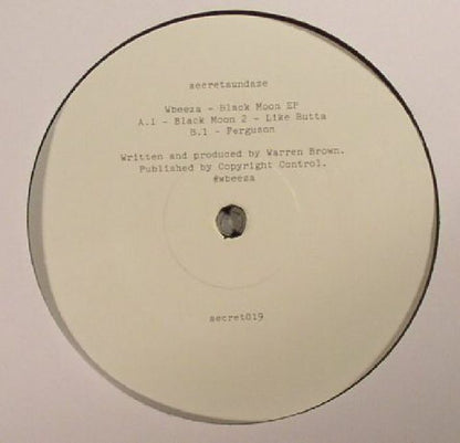 Wbeeza – Black Moon EP (12", Secretsundaze, 2015) Front Cover