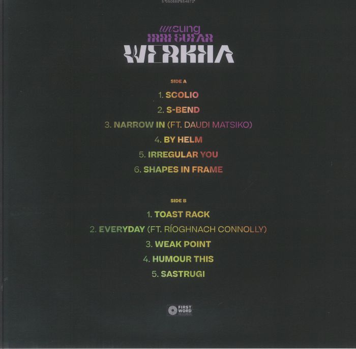 Werkha – Unsung Irregular (12", First Word Records, 2025) back cover