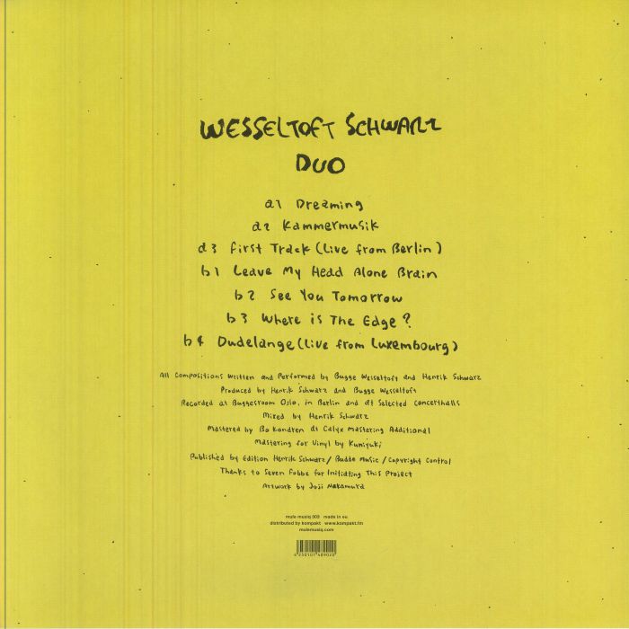 Wesseltoft , Schwarz – Duo (LP, Mule Musiq, 2026) Back Cover