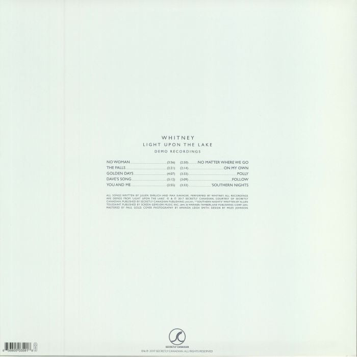 Whitney – Light Upon The Lake: Demo Recordings (LP, Secretly Canadian, 2025) back cover