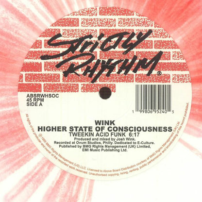 Wink – Higher State Of Consciousness (12", White-Red Splattered, Strictly Rhythm, 2026) Front Cover