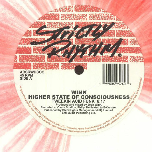 Wink – Higher State Of Consciousness (reissue) (12", Strictly Rhythm, 2026) Front Cover