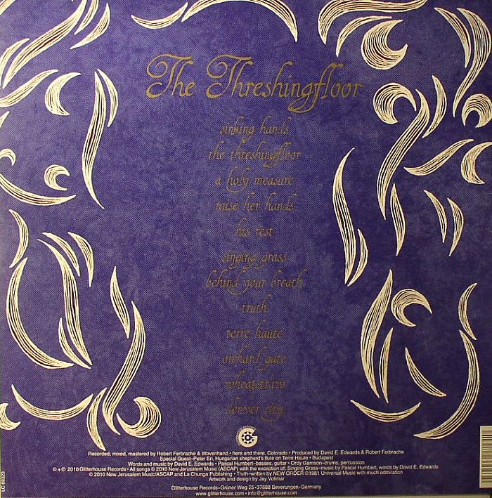 Wovenhand – The Threshingfloor (Album, Marble, Burnt Toast Vinyl, 2010) Back Cover