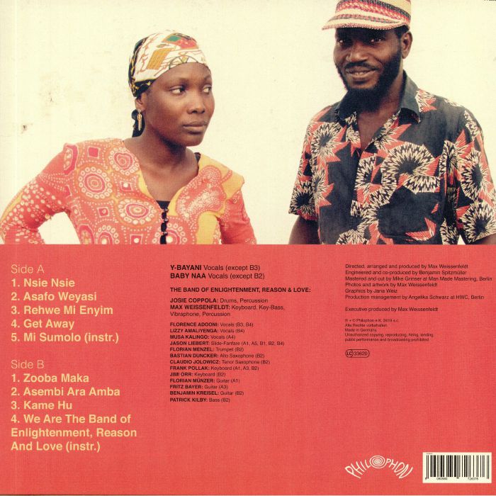 Y-Bayani , Baby Naa And The Band Of Enlightenment, Reason And Love – Nsie Nsie (LP, Philophon, 2020) Back Cover