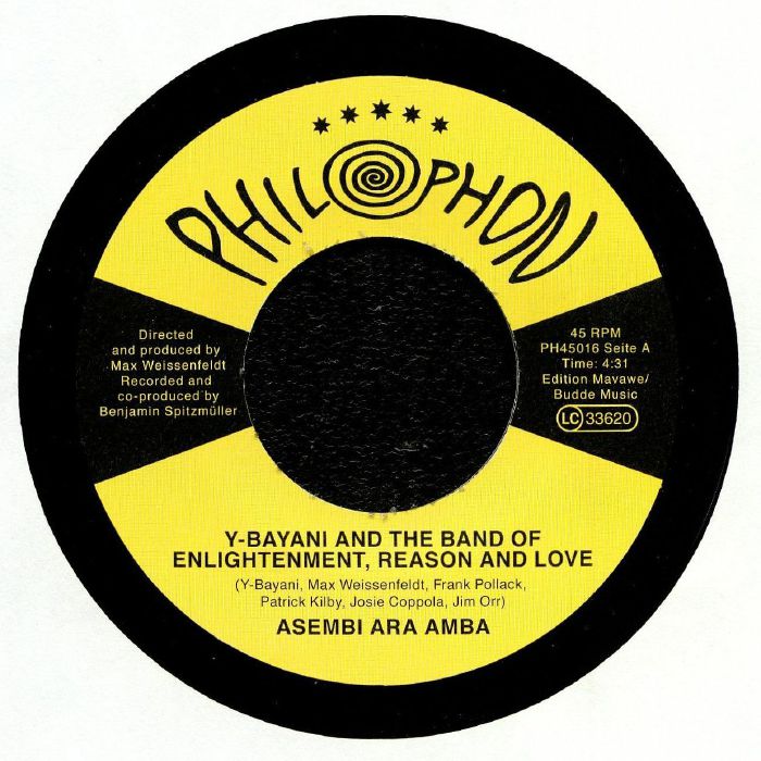 Y-Bayani And The Band Of Enlightenment, Reason And Love – Asembi Ara Amba (7", Philophon, 2019) Front Cover