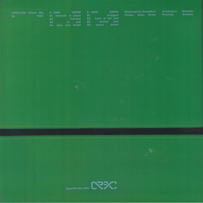 Yaka – Dream Big (LP, Appendix Files, 2026) Back Cover