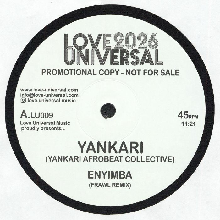 Yankari Afrobeat Collective – Enyimba (12", Love Universal, 2026) Front Cover