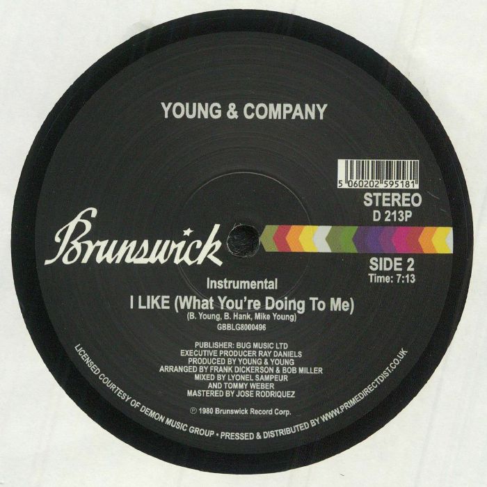 Young & Company – I Like (What You're Doing To Me) (12", Brunswick, 2025) back cover