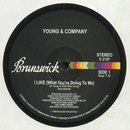 Young & Company – I Like (What You're Doing To Me) (12", Brunswick, 2025) front cover