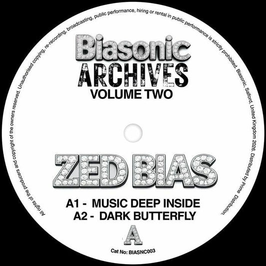 Zed Bias – Archives Vol 2 (12", Biasonic, 2026) Front Cover