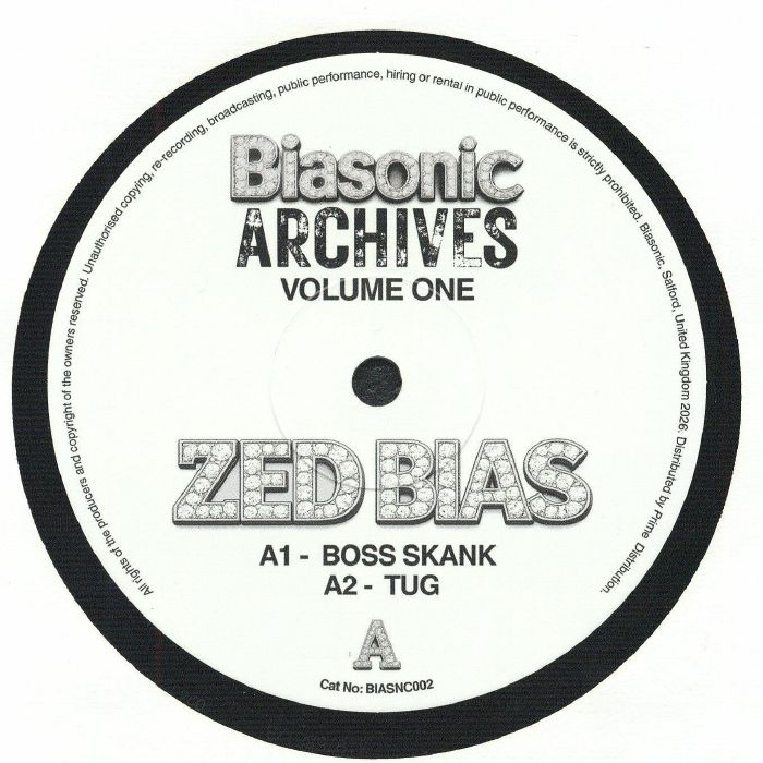 Zed Bias – Archives Volume One (12", Biasonic, 2026) Front Cover