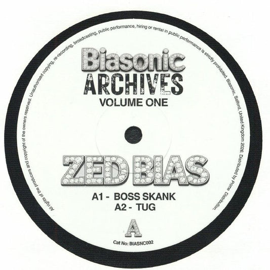 Zed Bias – Archives Volume One (12", Biasonic, 2026) Front Cover