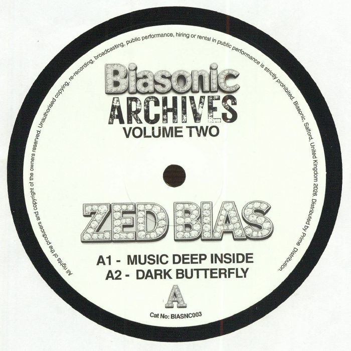 Zed Bias – Archives Volume Two (12", Biasonic, 2026) Front Cover