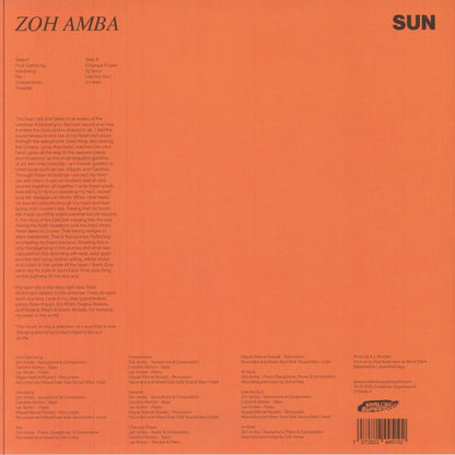 Zoh Amba – Sun (LP, Smalltown Supersound, 2025) back cover