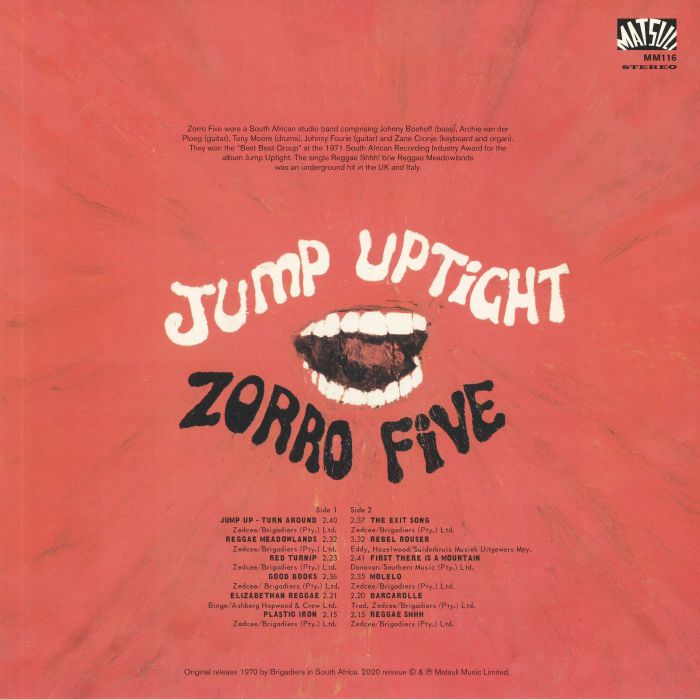 Zorro Five – Jump Uptight (LP, Matsuli Music, 2020) Back Cover