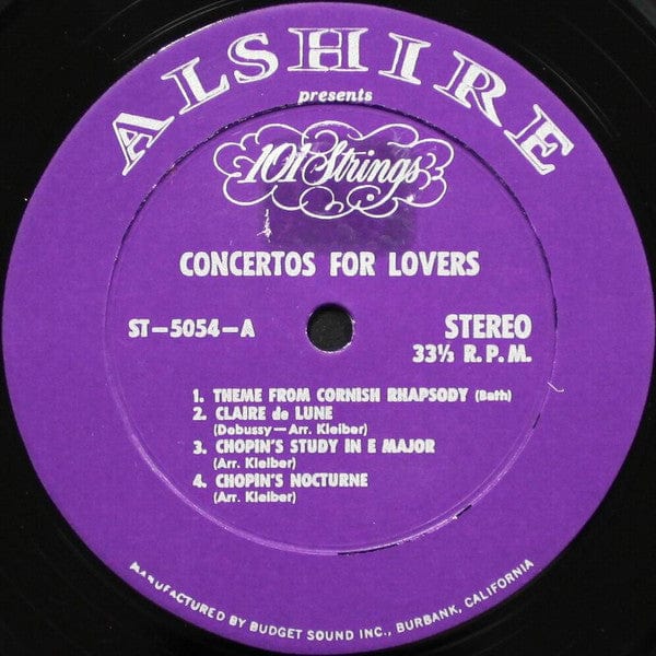 101 Strings - Concertos For Lovers (LP, Album) Alshire