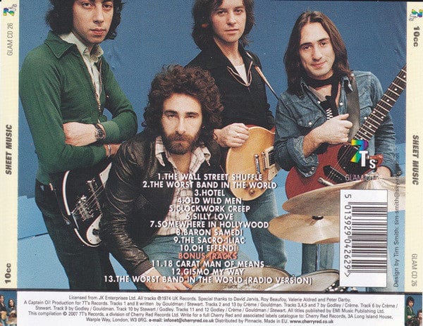 10cc - Sheet Music (CD) 7T's Records CD 5013929042629