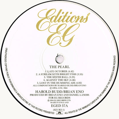 Harold Budd / Brian Eno With Daniel Lanois : The Pearl (LP, Album)
