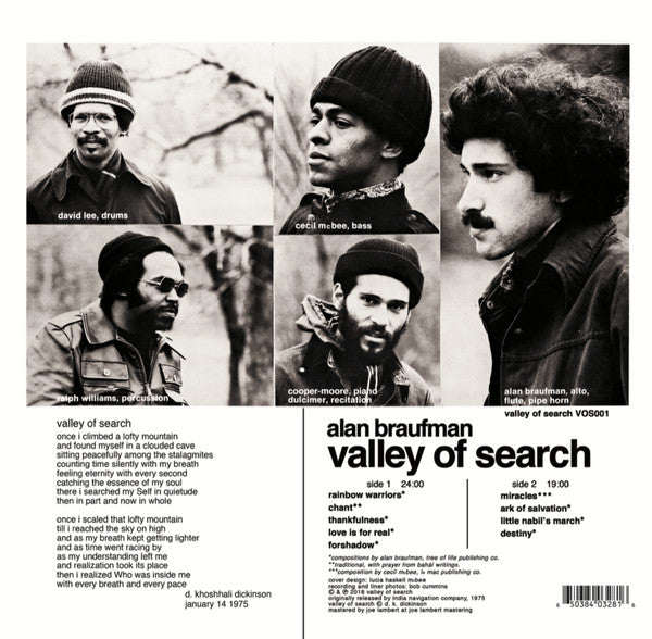 Alan Braufman : Valley Of Search (LP, Album, RE, RM)