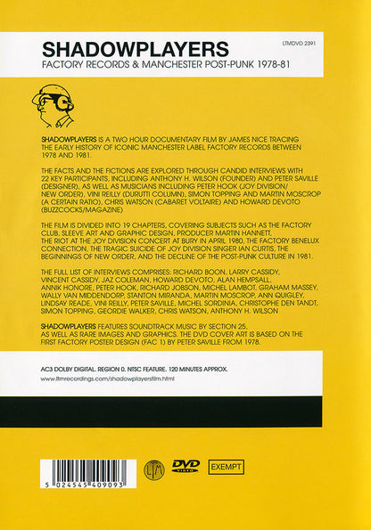 Various : Shadowplayers (Factory Records & Manchester Post-Punk 1978-81) (DVD-V, NTSC)