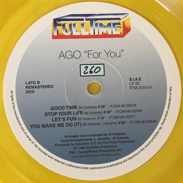 Ago (2) : For You (LP, Album, Ltd, Num, RE, RM, Tra)