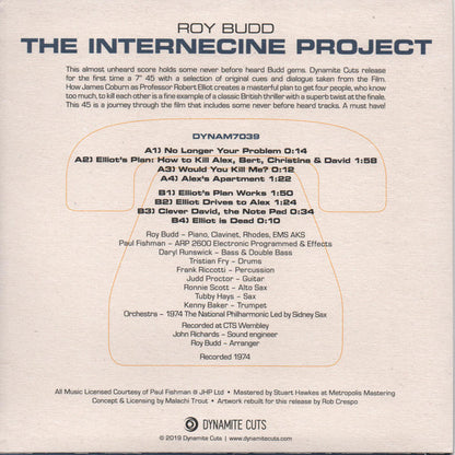 Roy Budd : The Internecine Project (7", Ltd)