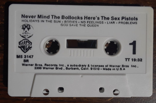 Sex Pistols : Never Mind The Bollocks Here's The Sex Pistols (Cass, Album, RE, SR)