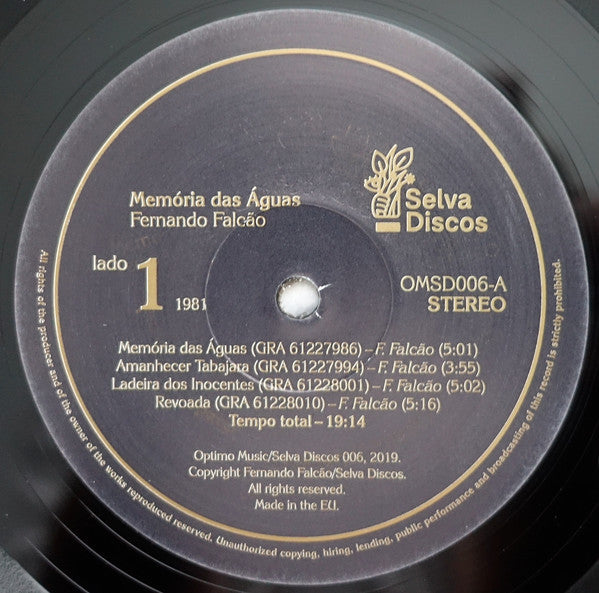 Fernando Falcão : Memória Das Águas (LP, Album, RE, RM)