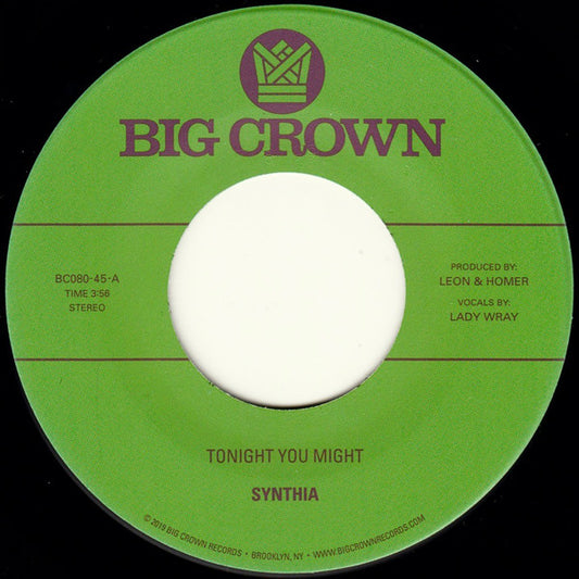 Synthia (6) : Tonight You Might (7", Single)