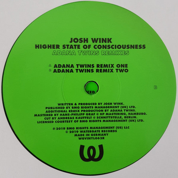 Josh Wink : Higher State Of Conciousness (Adana Twins Remixes) (12", RP)